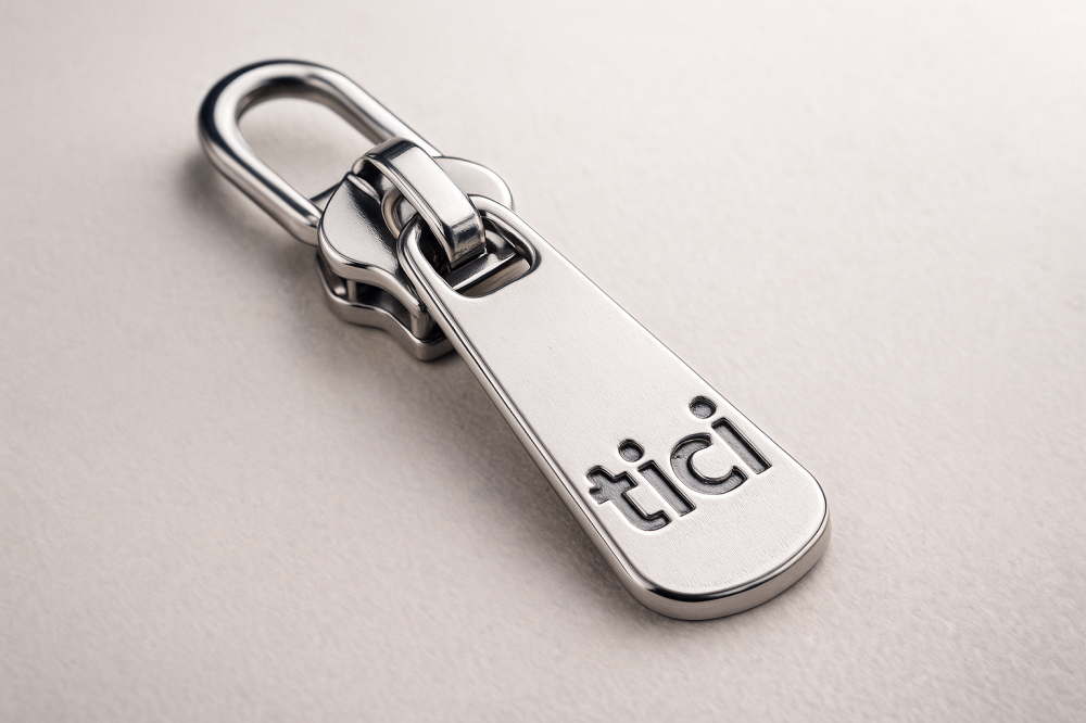 Metal Zipper with Logo Engraving